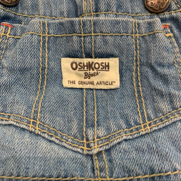 OshKosh B’gosh Dress Overalls red white floral skirt front pocket size 2T - Picture 3 of 6